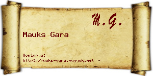 Mauks Gara névjegykártya